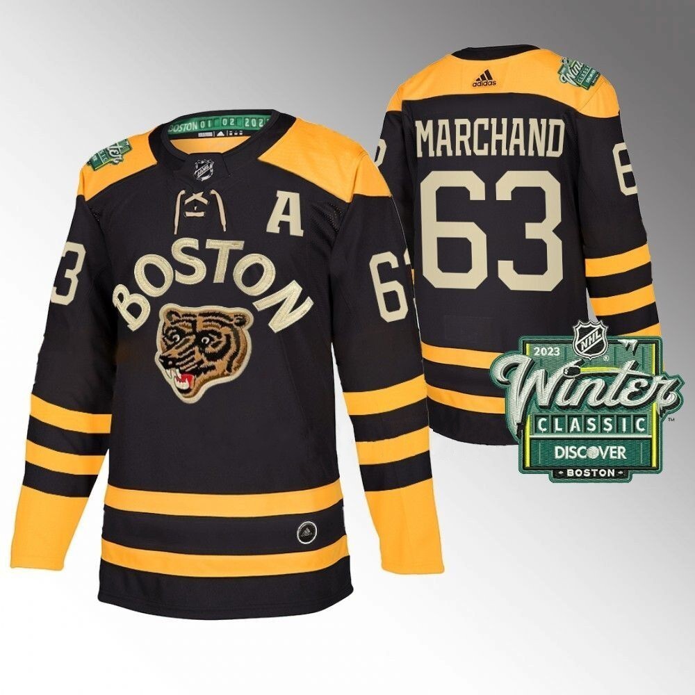 Boston Bruins #63 Brad Marchand 2023 Winter Classic Black Hockey Jersey hockey jersey product view 1