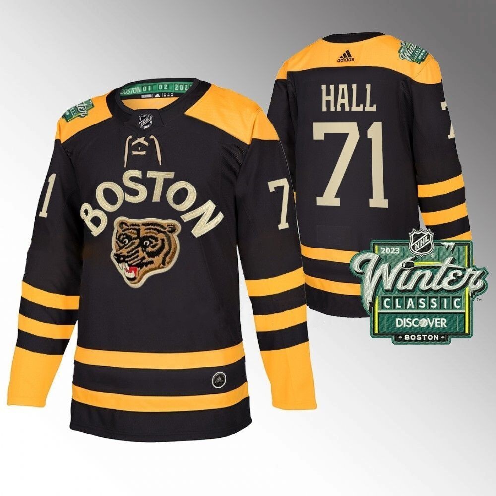 Boston Bruins #71 Taylor Hall 2023 Winter Classic Black Hockey Jersey hockey jersey product view 1