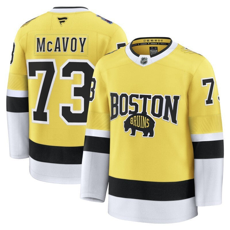Boston Bruins #73 Charlie McAvoy 2026 NHL Stadium Series Premium Jersey - Gold Hockey Jersey hockey jersey product view 1