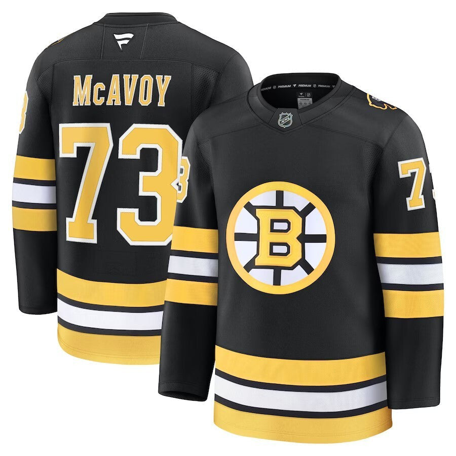 Boston Bruins #73 Charlie McAvoy Home Premium Player Jersey - Black Hockey Jersey hockey jersey product view 1