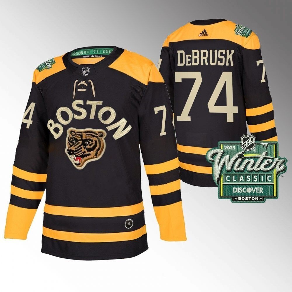 Boston Bruins #74 Jake DeBrusk 2023 Winter Classic Black Hockey Jersey hockey jersey product view 1