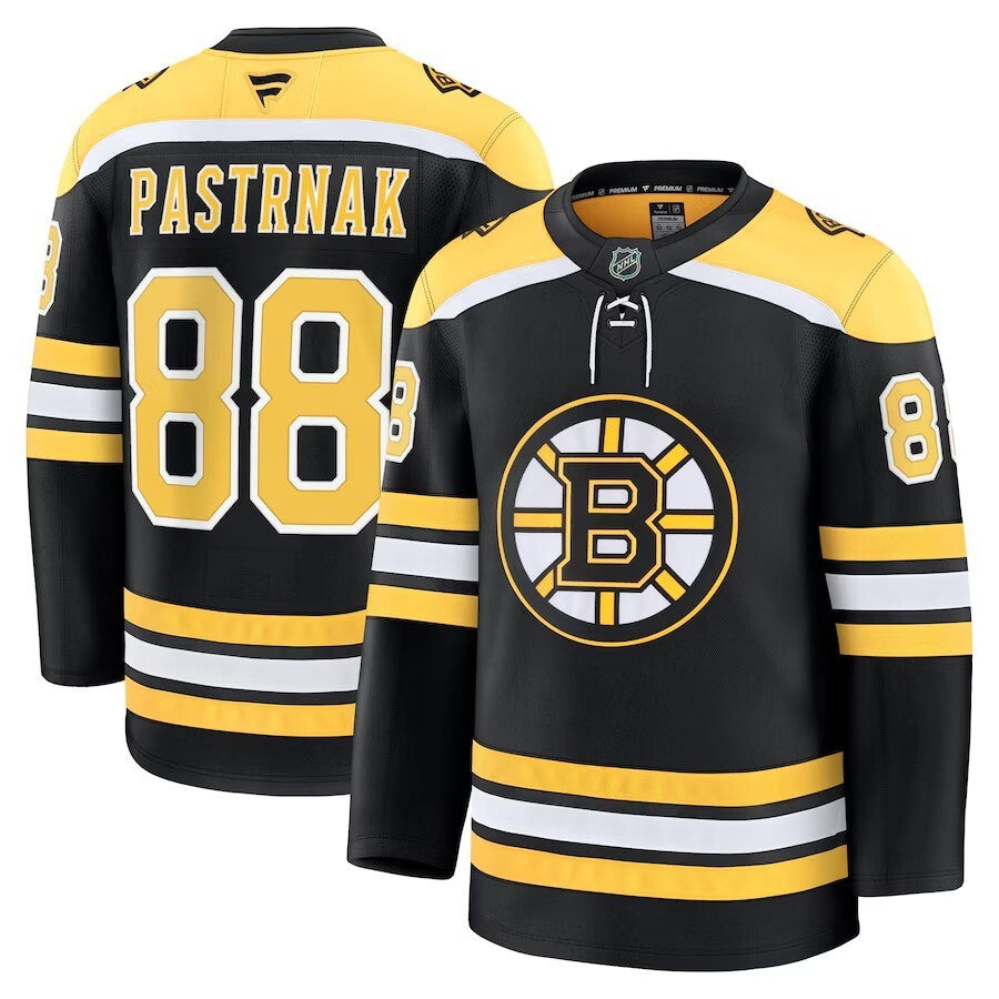 Boston Bruins #88 David Pastrnak Home Premium Jersey - Black Hockey Jersey hockey jersey product view 1