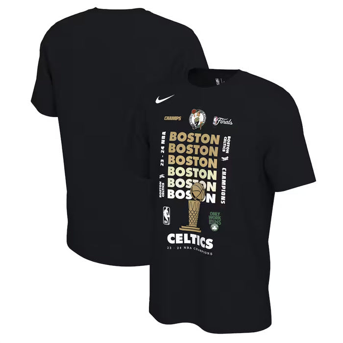 Boston Celtics Black 2024 Finals Champions Celebration Expressive T-Shirt Basketball Jersey basketball jersey product view 1