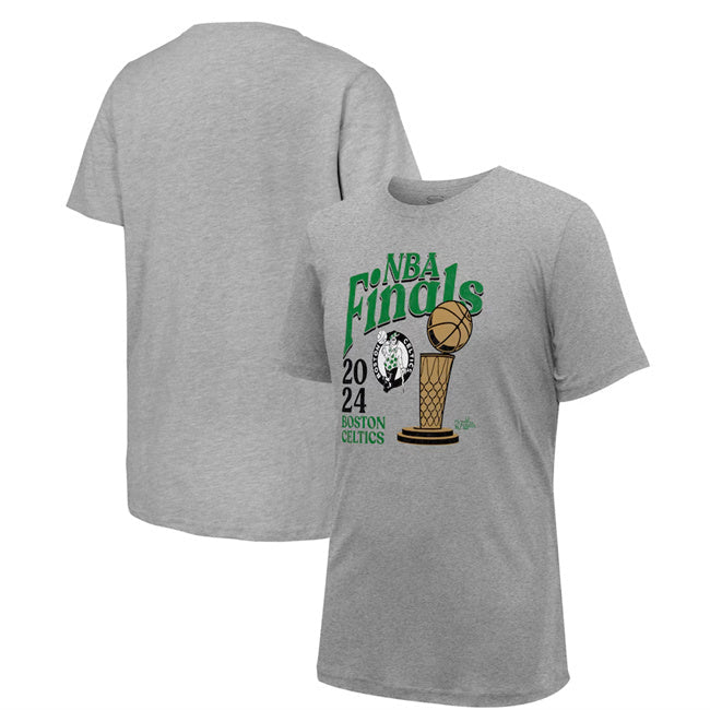 Boston Celtics Heather Gray 2024 Finals Revolution T-Shirt Basketball Jersey basketball jersey product view 1