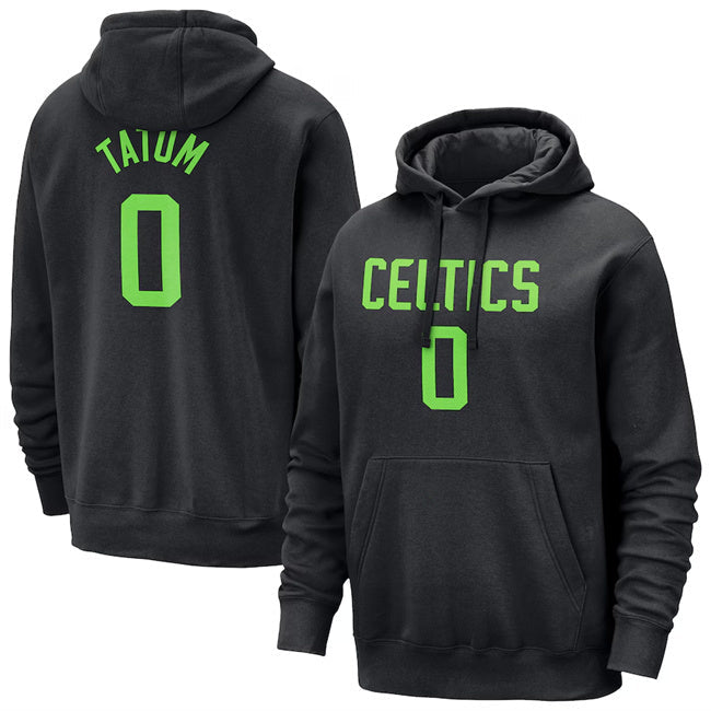 Boston Celtics #0 Jayson Tatum Black 2024 25 City Edition Fleece Club Pullover Hoodie Basketball Jersey basketball jersey product view 1