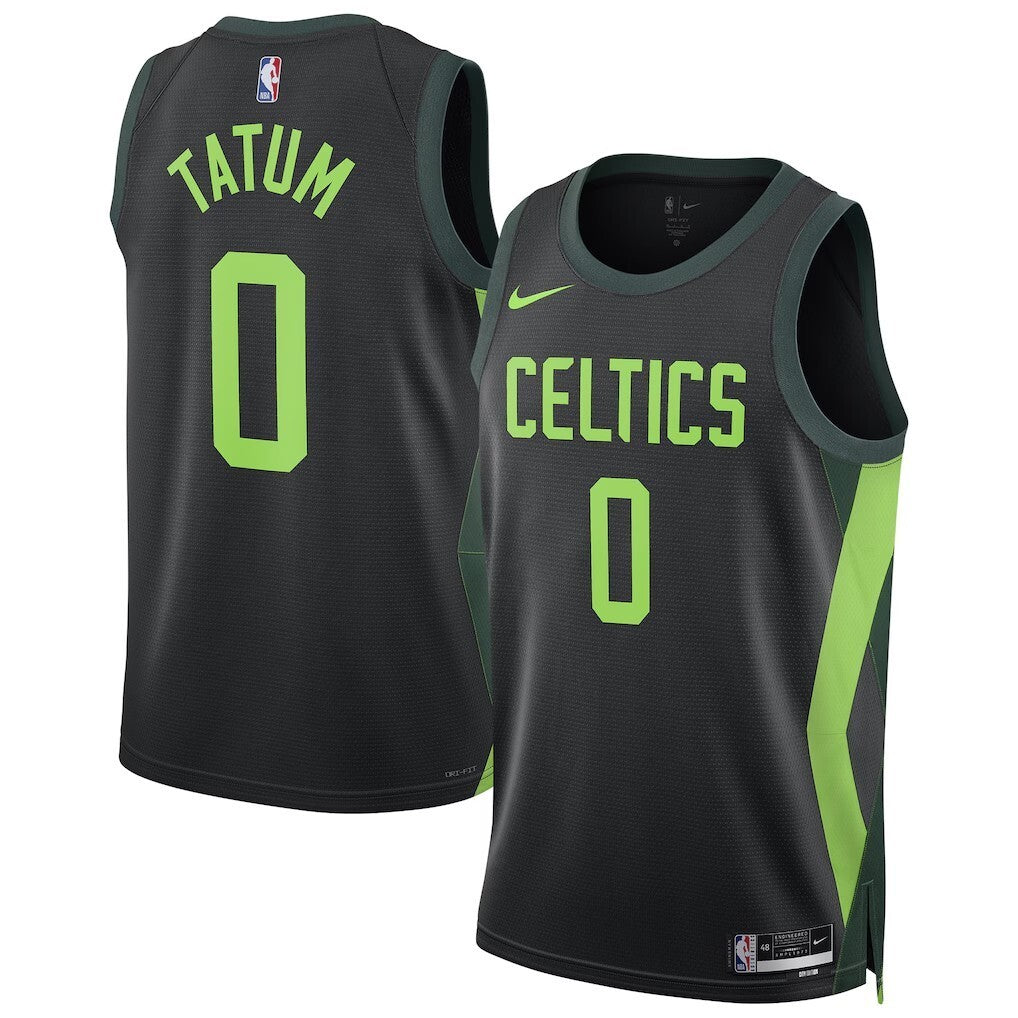 Boston Celtics #0 Jayson Tatum Unisex 202425 Swingman Player Jersey - City Edition - Black basketball jersey product view 1