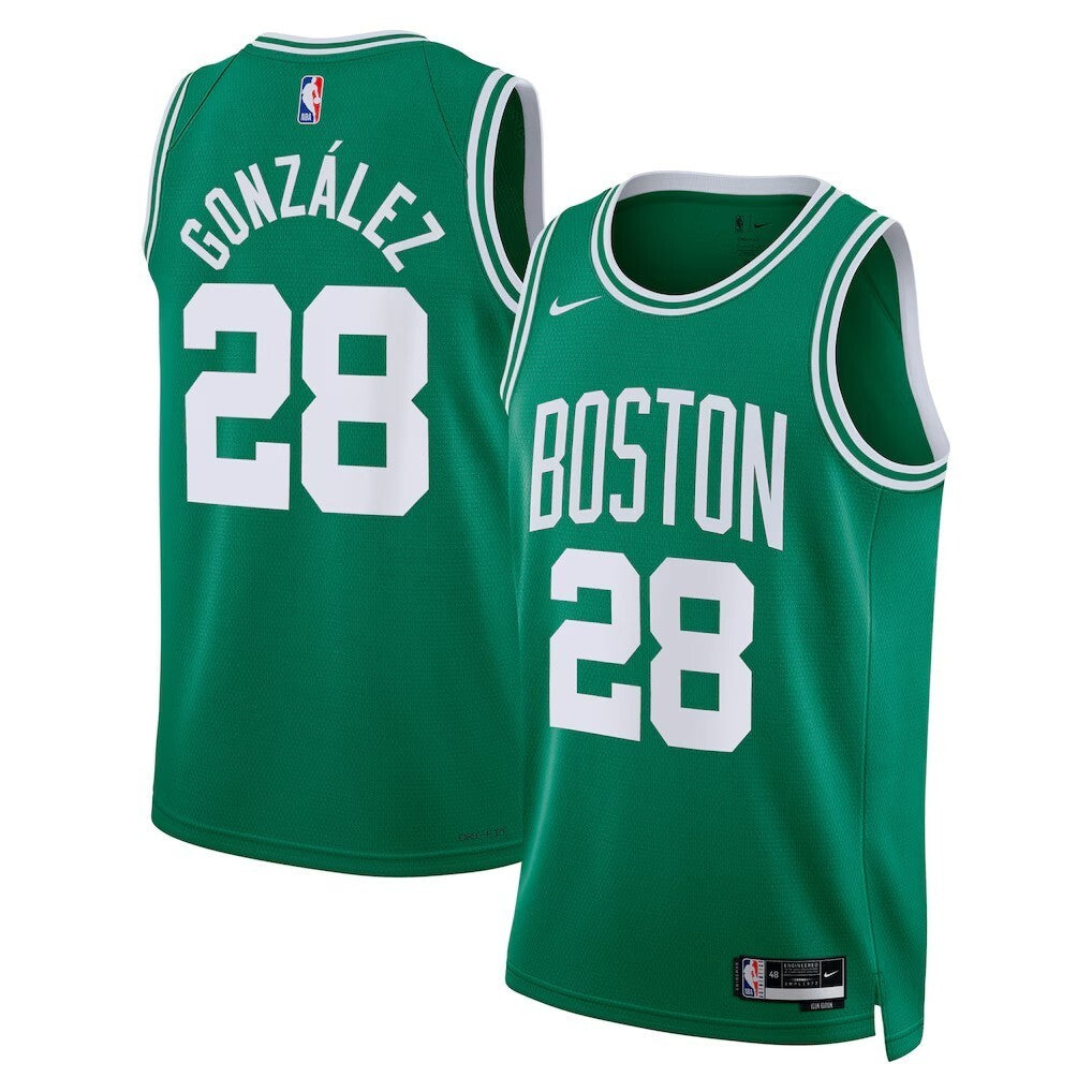 Boston Celtics #28 Hugo González Swingman Jersey - Icon Edition - Kelly Green Basketball Jersey basketball jersey product view 1