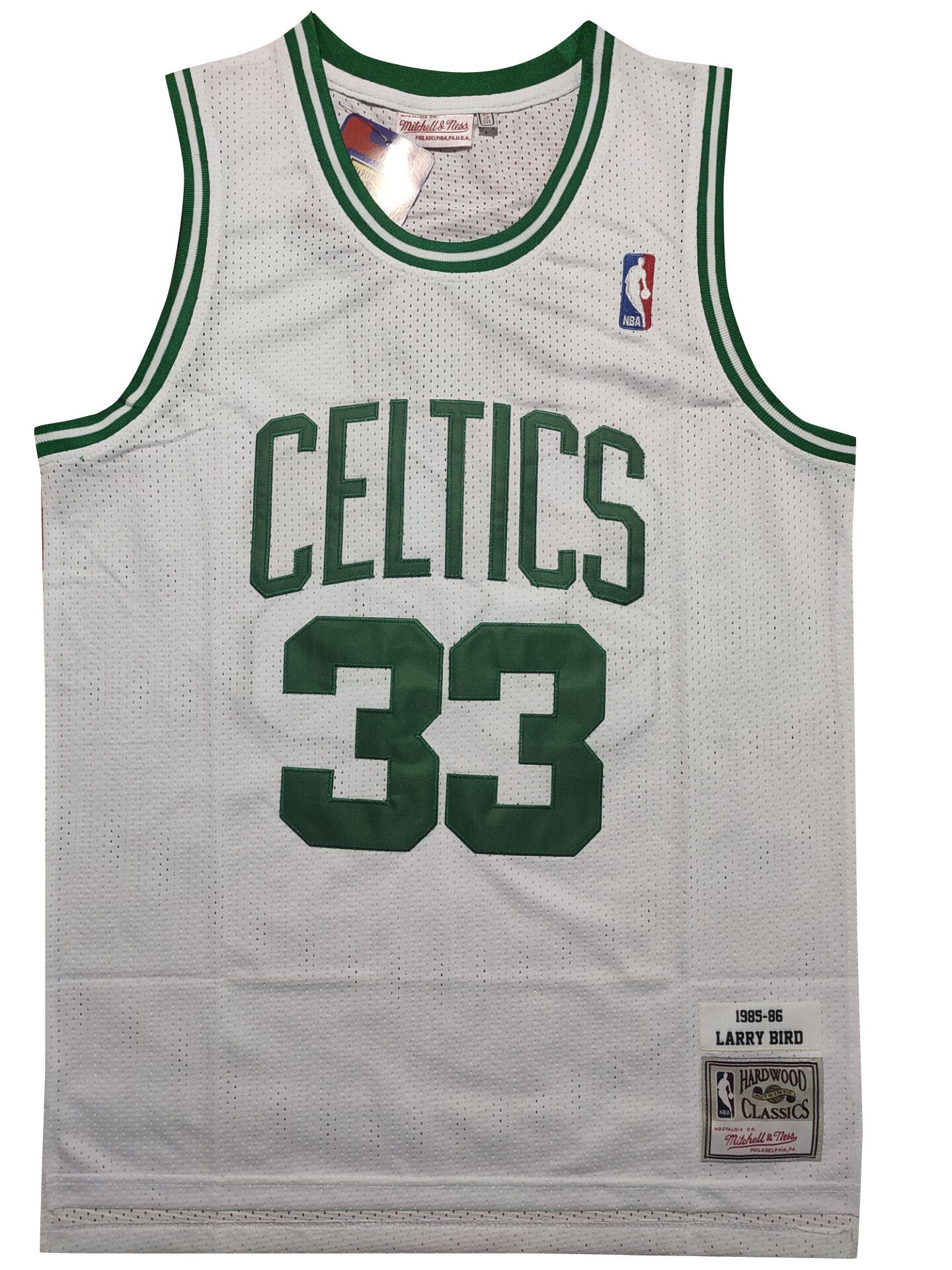 Boston Celtics #33 Larry Bird Celtics 33 # Bird 1985-86 Retro White Jersey Style 1 Basketball Jersey basketball jersey product view 1