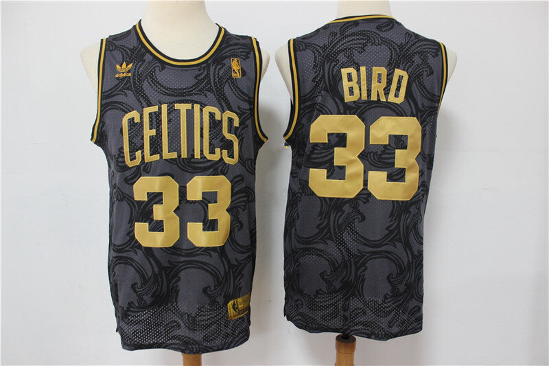 Boston Celtics #33 Larry Bird Celtics 33 # Black Gold Limited Retro Edition Jersey Basketball Jersey basketball jersey product view 1