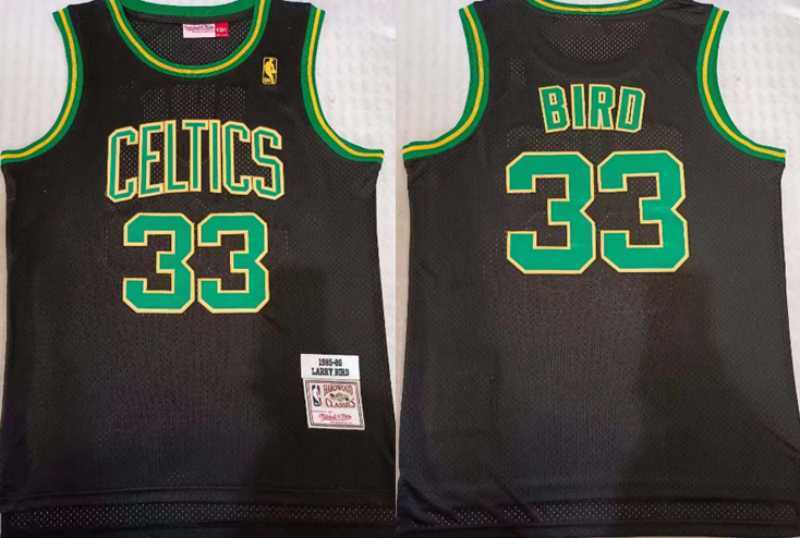 Boston Celtics #33 Larry Bird Celtics Larry Bird Black Classic Retro 1985-86 Limited Edition Jersey basketball jersey product view 1