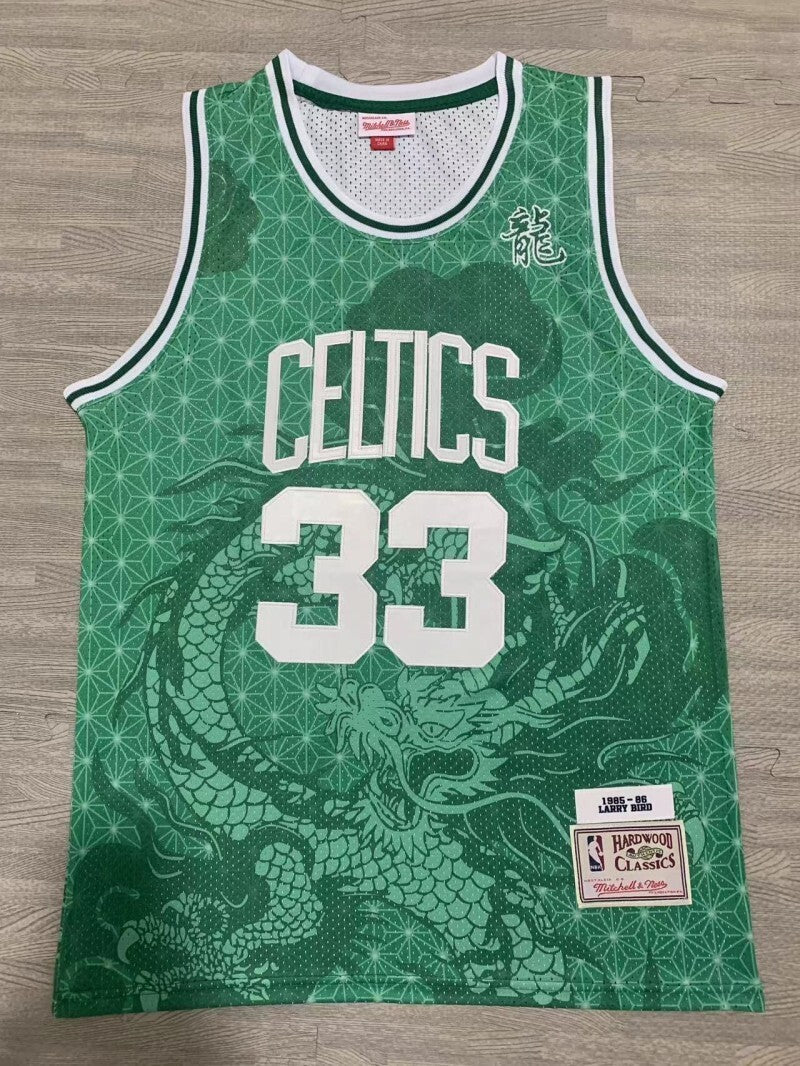 Boston Celtics #33 Larry Bird Edition Celtics 33 Green Mitchell Ness Style 4 Basketball Jersey basketball jersey product view 1