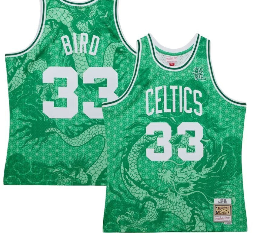 Boston Celtics #33 Larry Bird Edition Celtics 33 Green Mitchell Ness Style 6 Basketball Jersey basketball jersey product view 1