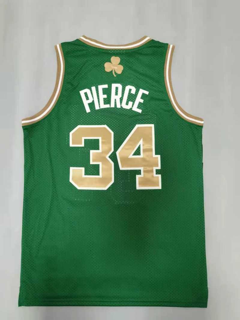 Boston Celtics #34 Paul Pierce Celtics 34# Retro - Green Style 1 Basketball Jersey basketball jersey product view 1