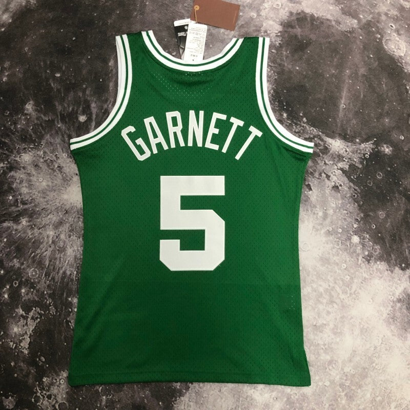 Boston Celtics #5 Kevin Garnett sw Celtics 08 Season Green 5 # Garnett Style 1 Basketball Jersey basketball jersey product view 1