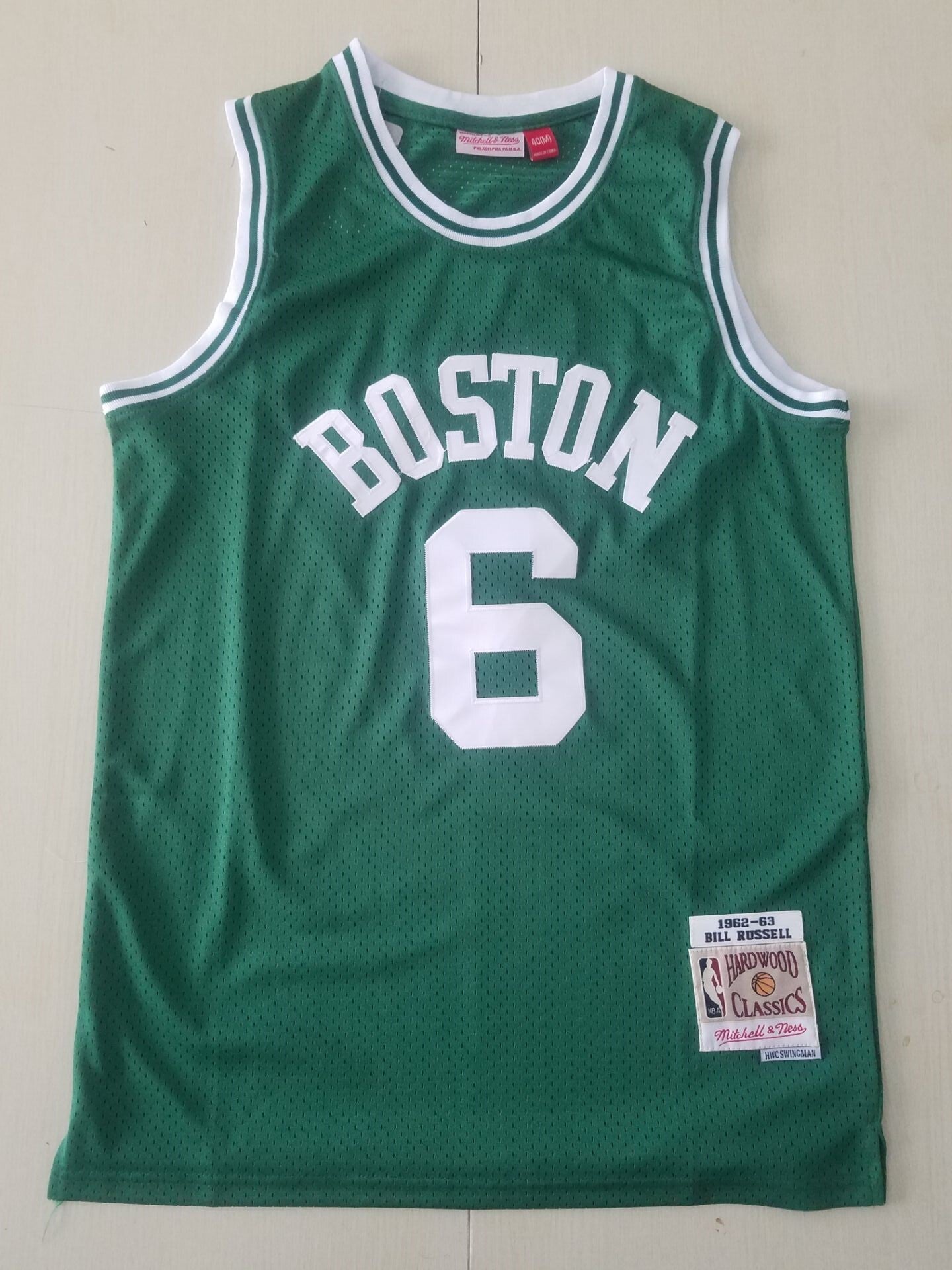 Boston Celtics #6 Bill Russell Celtics 0 Green S-XXL Style 2 Basketball Jersey basketball jersey product view 1