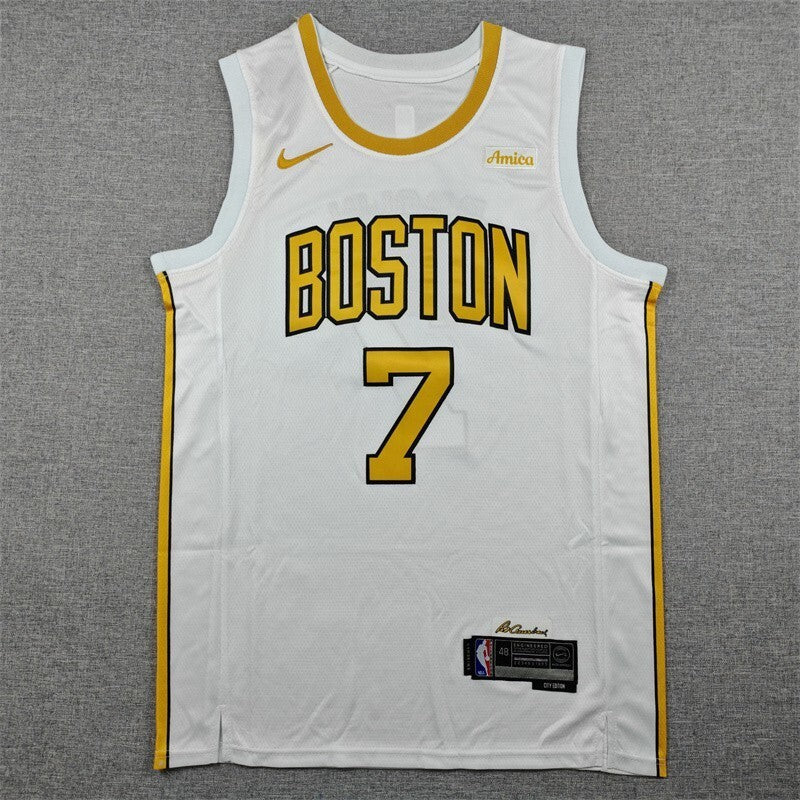 Boston Celtics #7 Jaylen Brown 26 7 White City Edition (1)_[1] Basketball Jersey basketball jersey product view 1