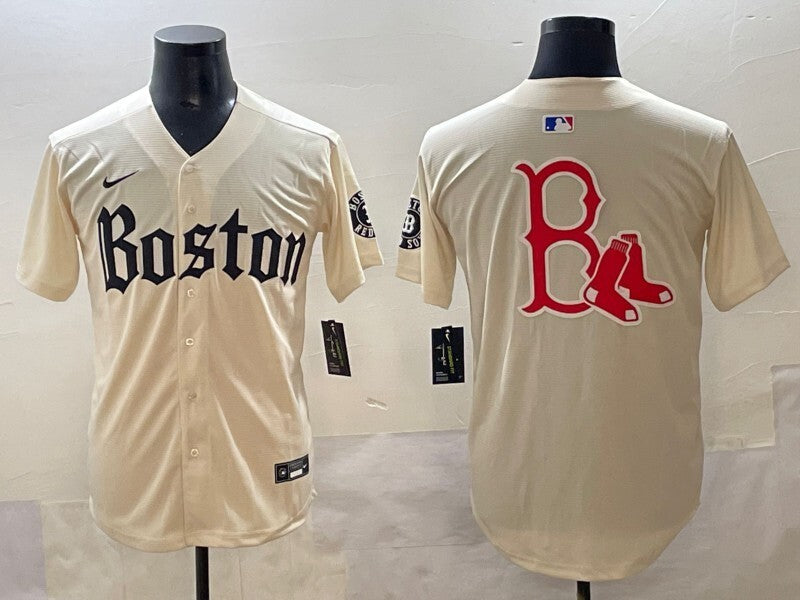 Boston Red Sox Red Sox 5 Collaboration Style 1 Baseball Jersey baseball jersey product view 1