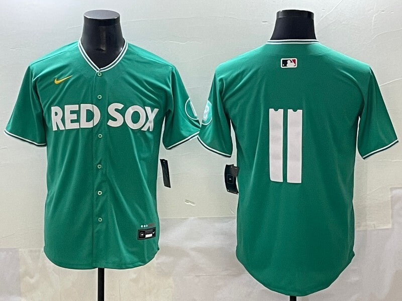 Boston Red Sox #11 Rafael Devers Red Sox Collaboration Baseball Jersey baseball jersey product view 1
