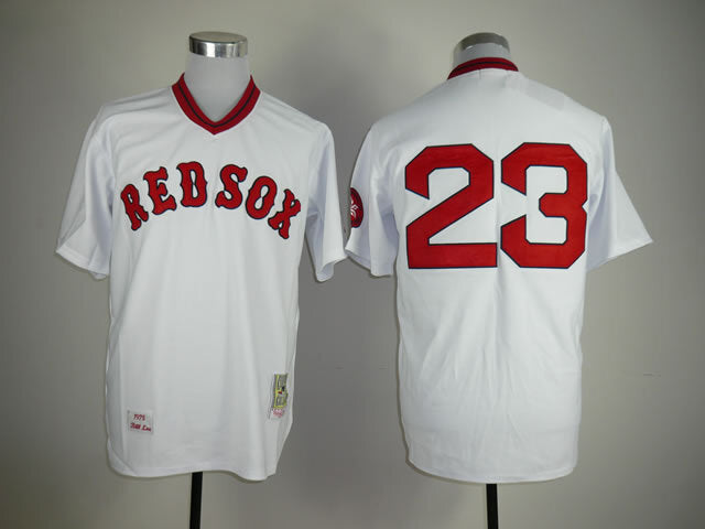 Boston Red Sox #23 Red Sox 23 White Pullover Retro Baseball Jersey baseball jersey product view 1