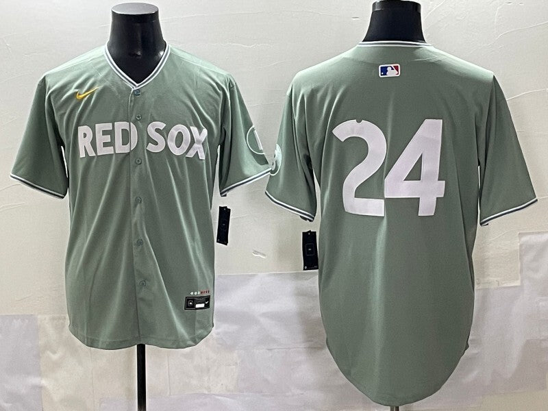 Boston Red Sox #24 Red Sox Collaboration Style 2 Baseball Jersey baseball jersey product view 1