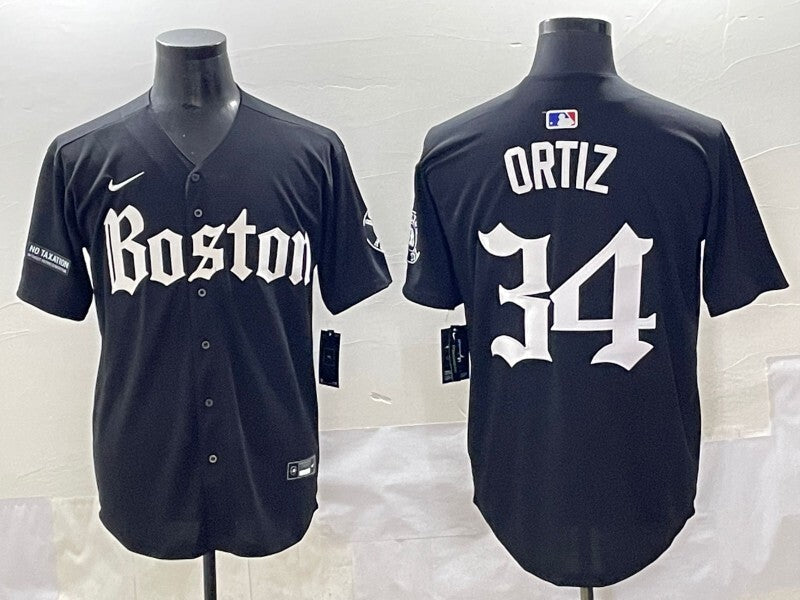 Boston Red Sox #34 David Ortiz Red Sox 5 Collaboration Style 2 Baseball Jersey baseball jersey product view 1
