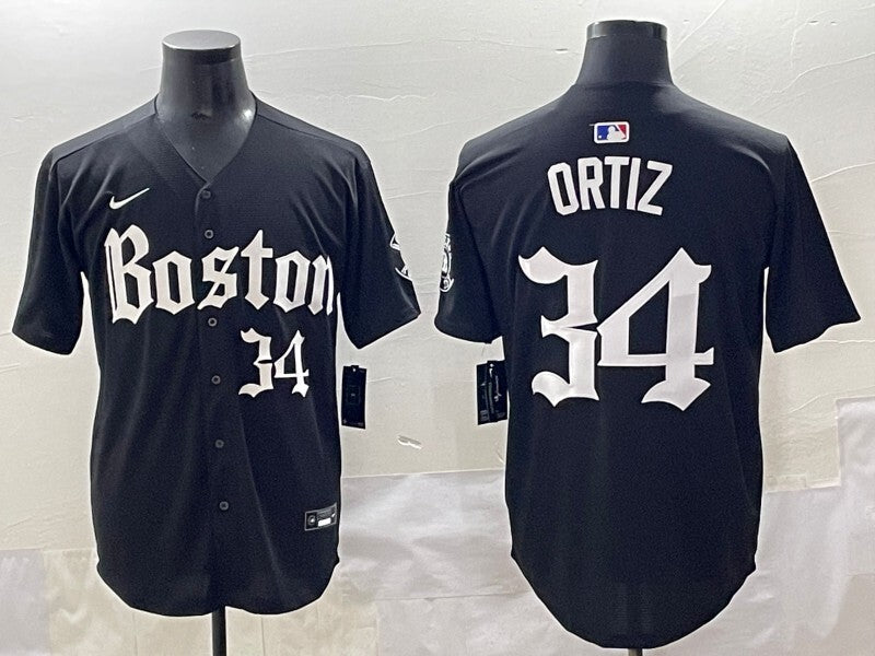 Boston Red Sox #34 David Ortiz Red Sox 5 Collaboration Style 3 Baseball Jersey baseball jersey product view 1