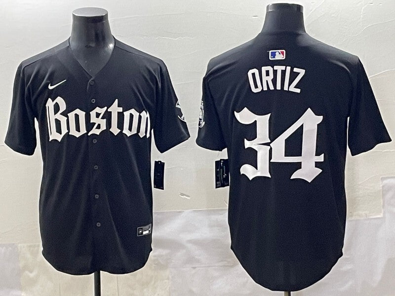 Boston Red Sox #34 David Ortiz Red Sox 5 Collaboration Style 4 Baseball Jersey baseball jersey product view 1