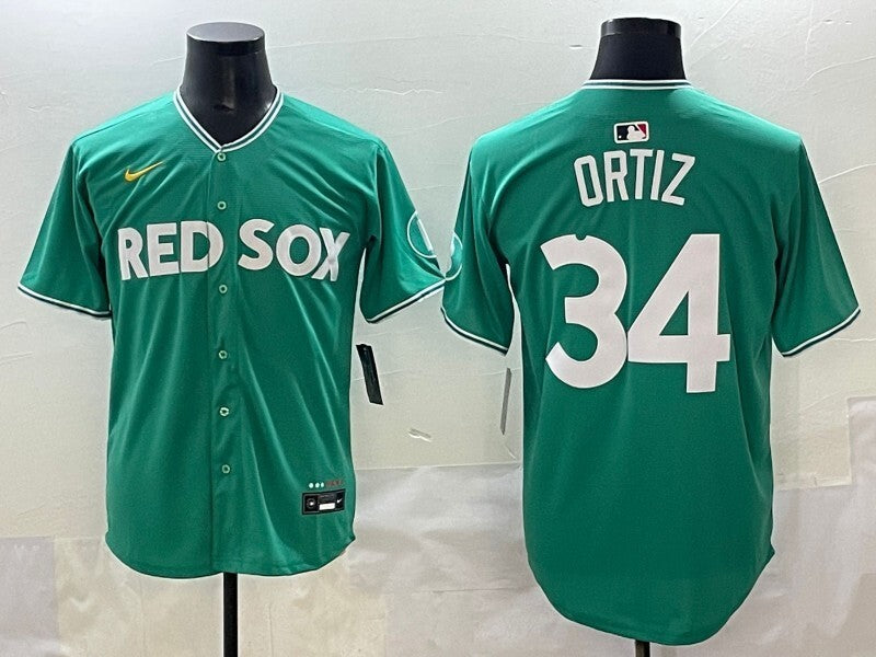 Boston Red Sox #34 David Ortiz Red Sox Collaboration Style 3 Baseball Jersey baseball jersey product view 1