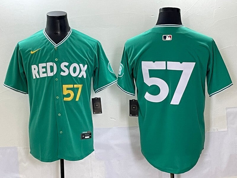 Boston Red Sox #57 Red Sox Collaboration Style 1 Baseball Jersey baseball jersey product view 1