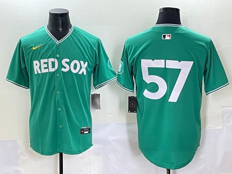 Boston Red Sox #57 Red Sox Collaboration Style 2 Baseball Jersey baseball jersey product view 1