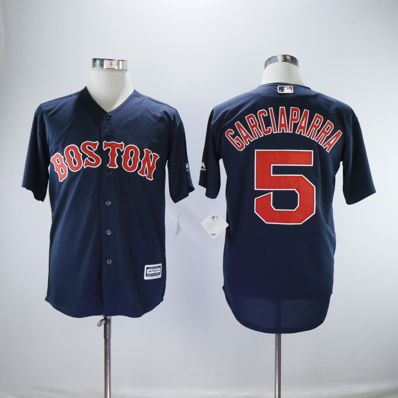 Boston Red Sox #5 Nomar Garciaparra Red Sox 5 Blue Fan Retro Player Baseball Jersey baseball jersey product view 1