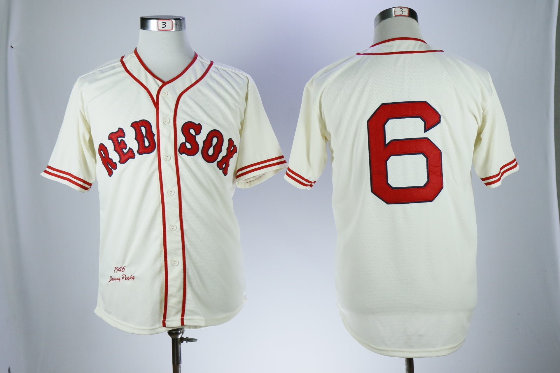 Boston Red Sox #6 Johnny Pesky Baseball Jersey baseball jersey product view 1