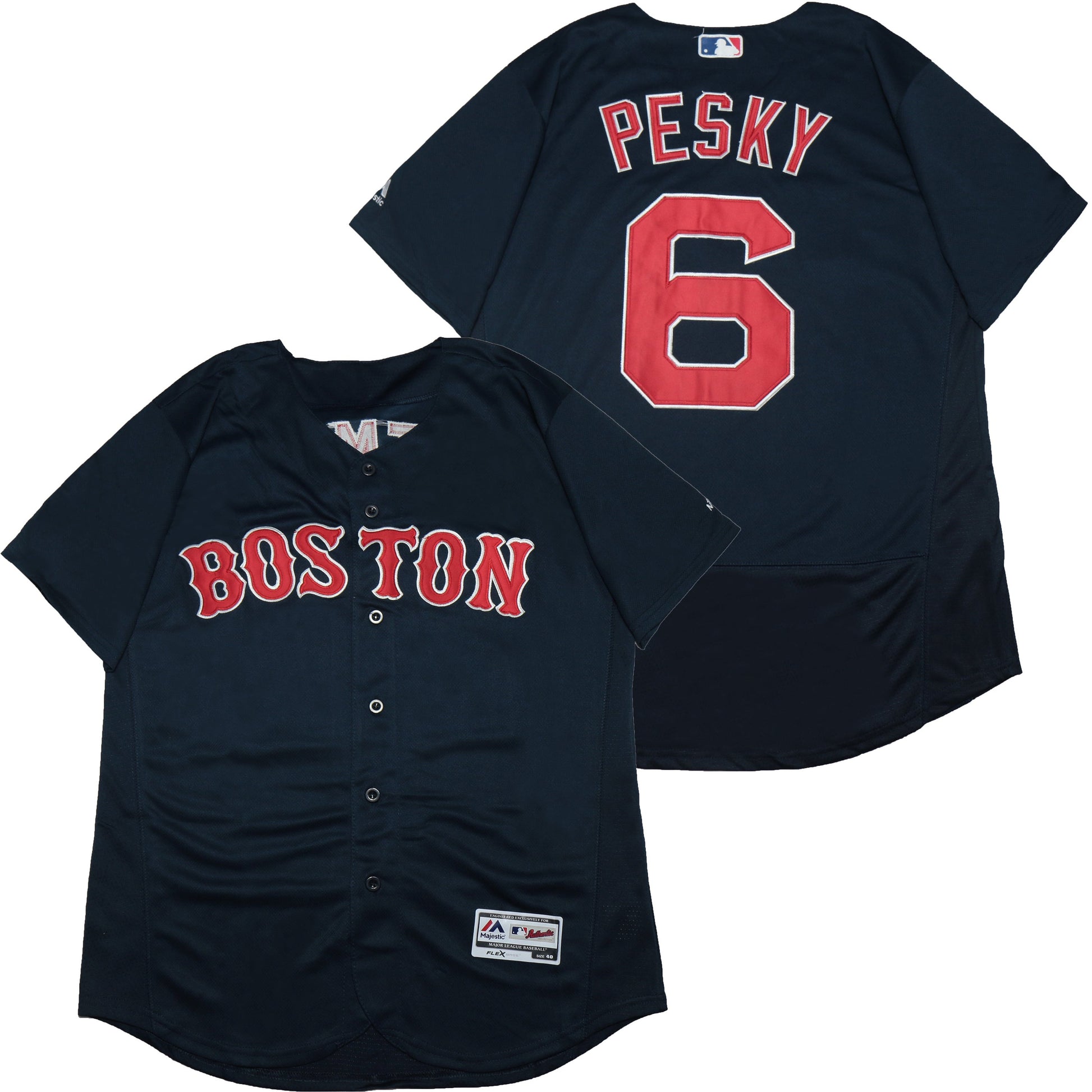 Boston Red Sox #6 Johnny Pesky Red Sox 6 Blue Elite Baseball Jersey baseball jersey product view 1