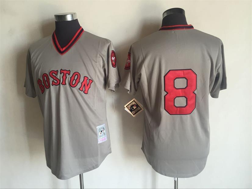 Boston Red Sox #8 Style 2 Baseball Jersey baseball jersey product view 1