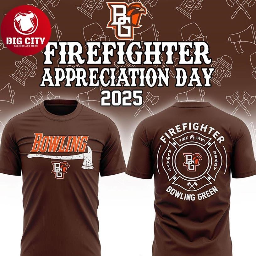 Bowling Green Falcons Firefighter Appreciation 2025 NCAA Gameday Two Sided Shirt Unisex T-shirt, Sweatshirt, Hoodie, Long Sleeve Tee - T-Shirt, Sweatshirt, Hoodie