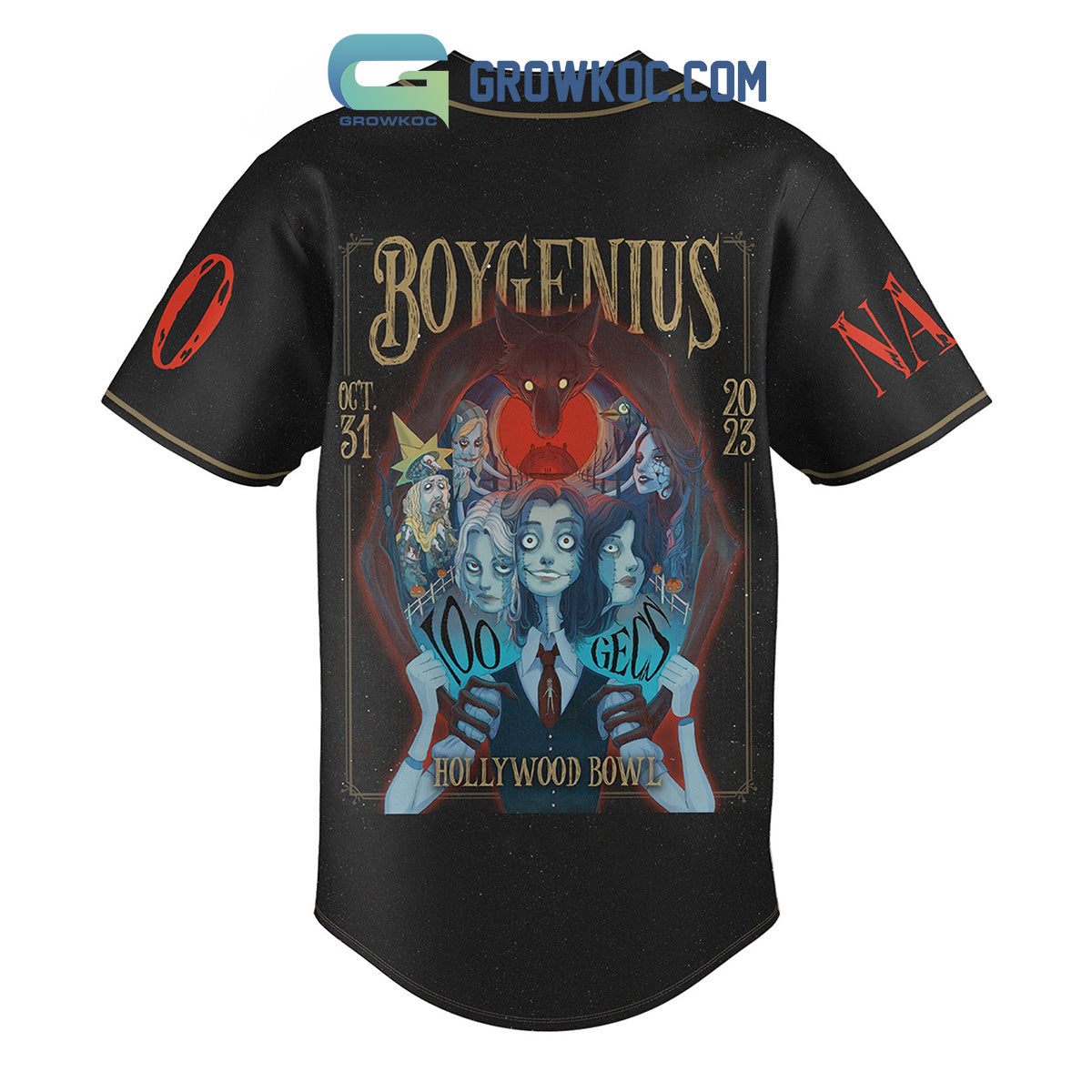 Boygenius Hollywood Bowl Alvays An Angel Never A God Personalized Baseball Jersey baseball jersey product view 3
