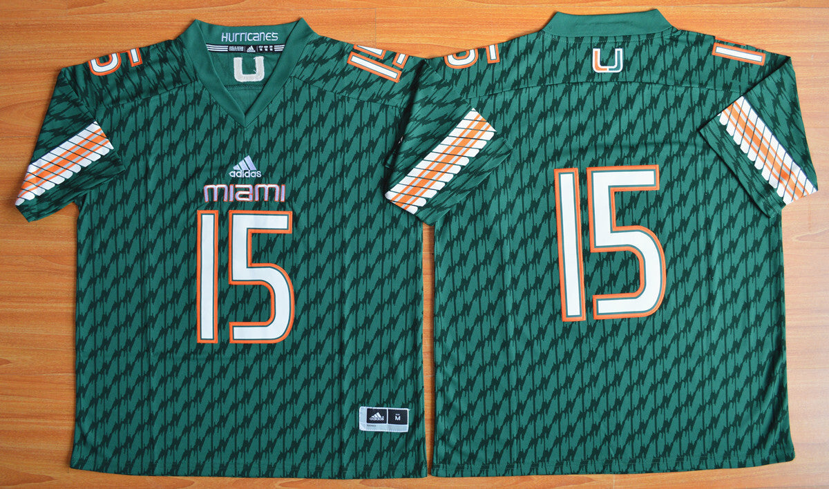 Brad Kaaya 15 Green Style 1 College Football Jersey football jersey product view 1