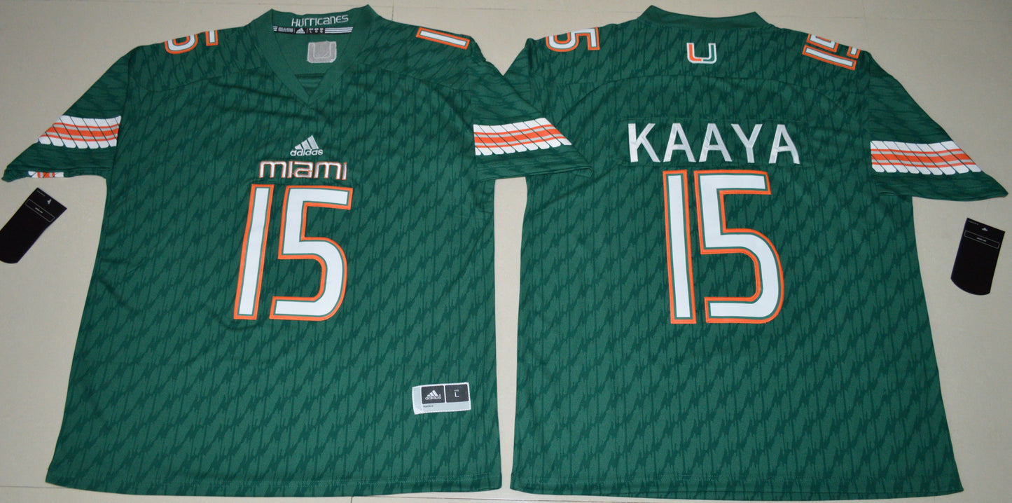 Brad Kaaya 15 Green Style 2 College Football Jersey football jersey product view 1