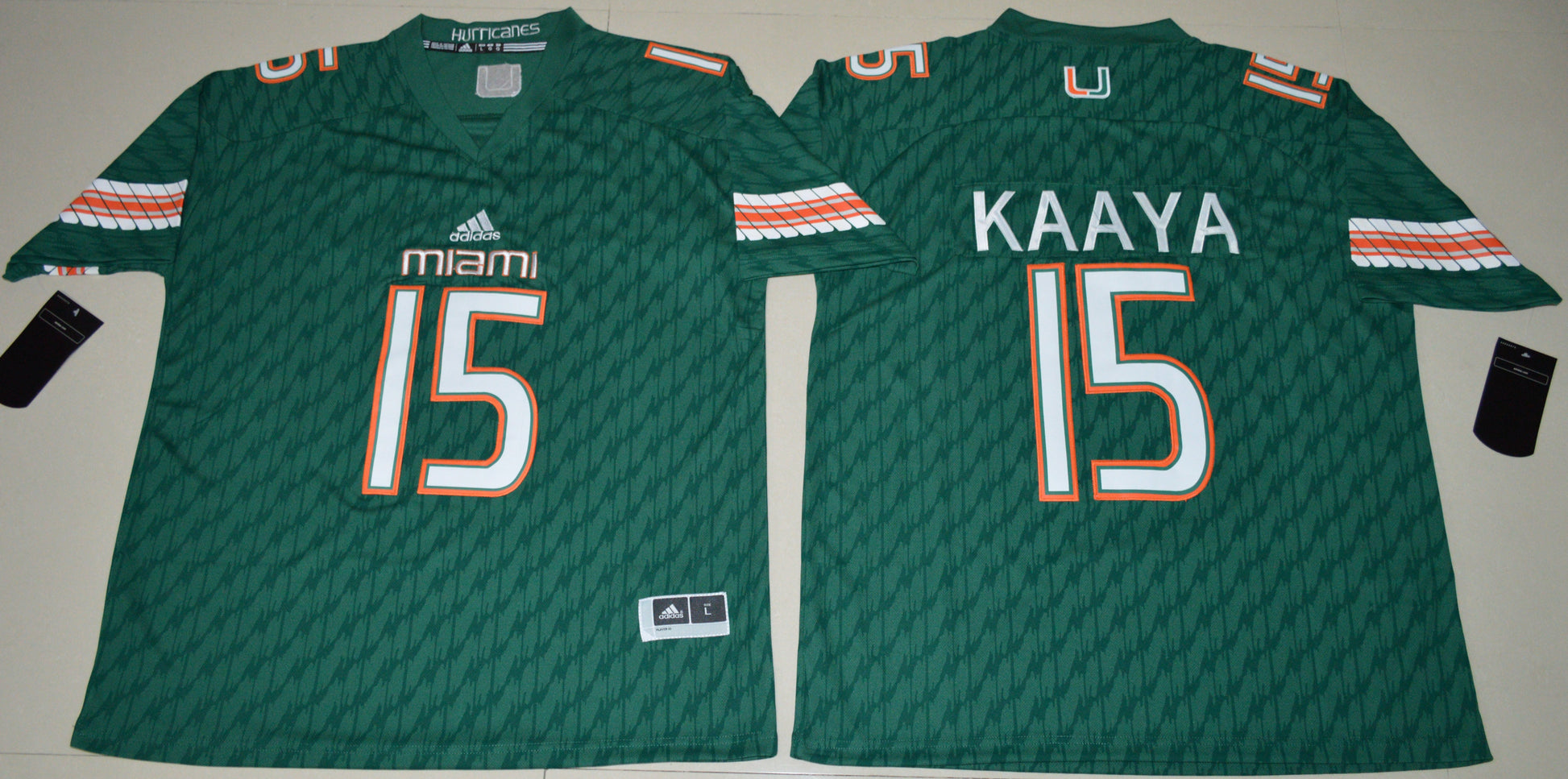 Brad Kaaya 15 Green Style 2 College Football Jersey football jersey product view 1
