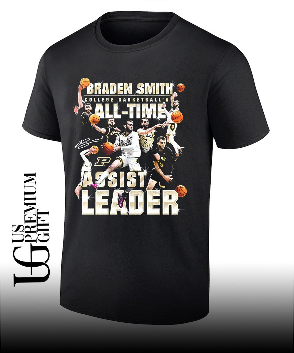 Braden Smith Purdue Boilermakers College Basketballs All Time Assist Leader shirt Unisex T-shirt, Sweatshirt, Hoodie, Long Sleeve Tee - T-Shirt, Sweatshirt, Hoodie