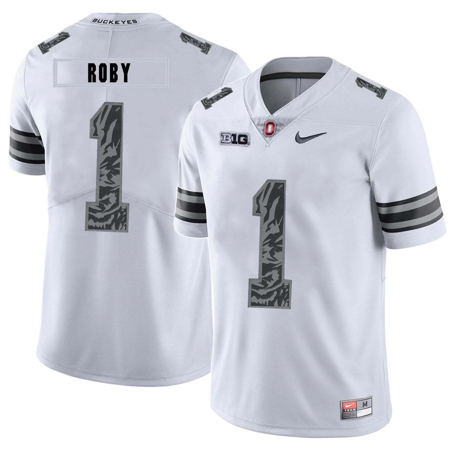 Bradley Roby 1 Pattern White College Football Jersey football jersey product view 1