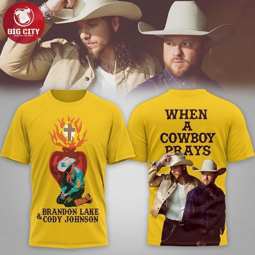 Brandon Lake Cody Johnson When A Cowboy Prays 2026 Two Sided Shirt Unisex T-shirt, Sweatshirt, Hoodie, Long Sleeve Tee - T-Shirt, Sweatshirt, Hoodie