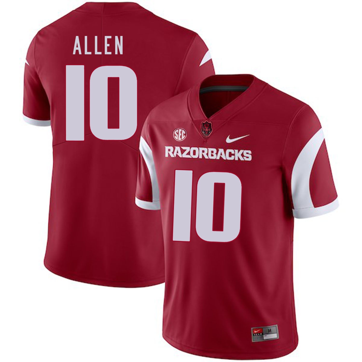 Brandon Allen 10 Red College Football Jersey football jersey product view 1