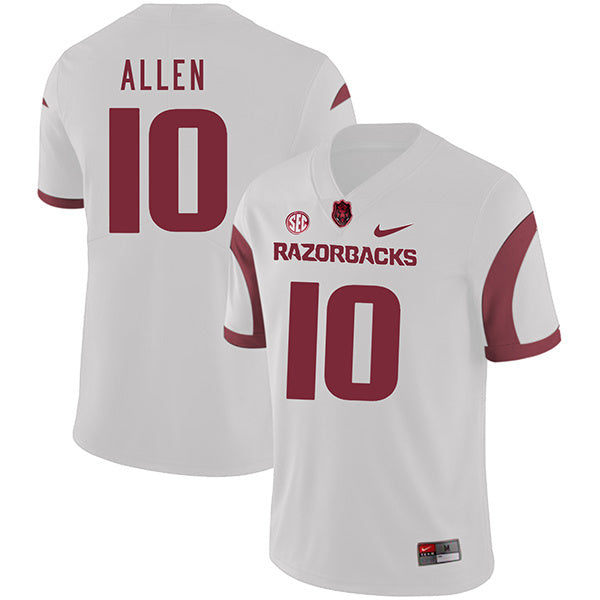 Brandon Allen 10 White College Football Jersey football jersey product view 1
