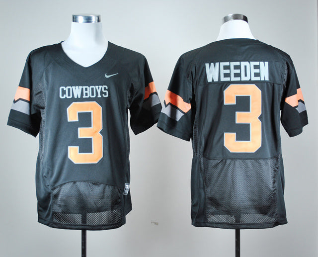 Brandon Weeden 3 Black Battle Edition College Football Jersey football jersey product view 1