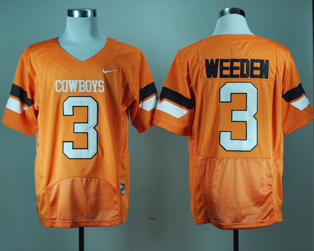 Brandon Weeden 3 Orange Battle Edition College Football Jersey football jersey product view 1