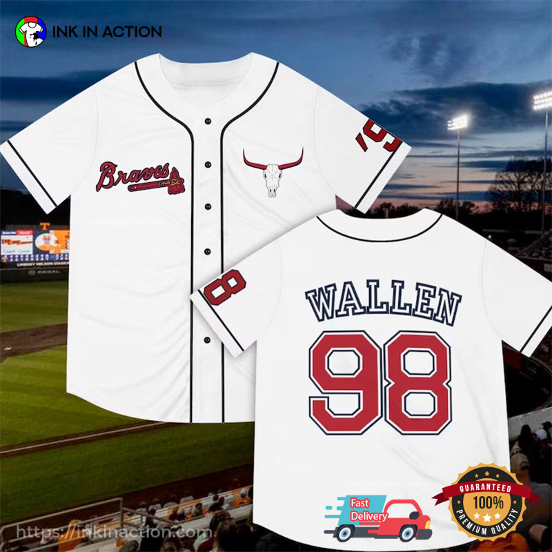 Braves Bull Skull Country Singer Morgan Baseball Jersey baseball jersey product view 2