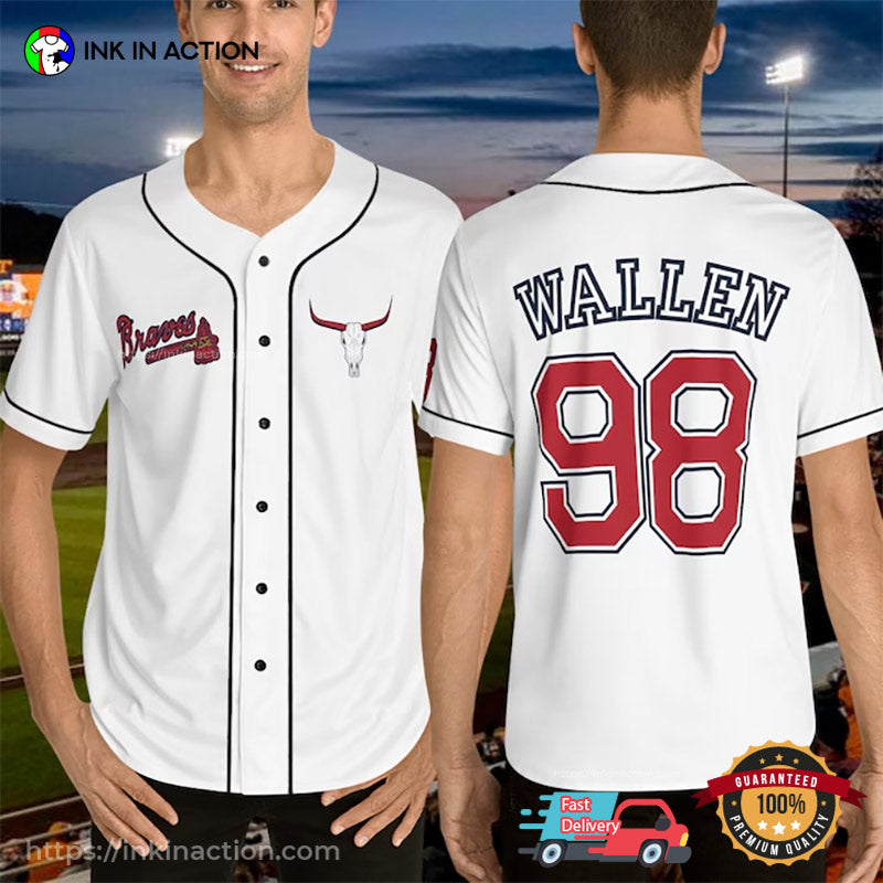 Braves Bull Skull Country Singer Morgan Baseball Jersey baseball jersey product view 1