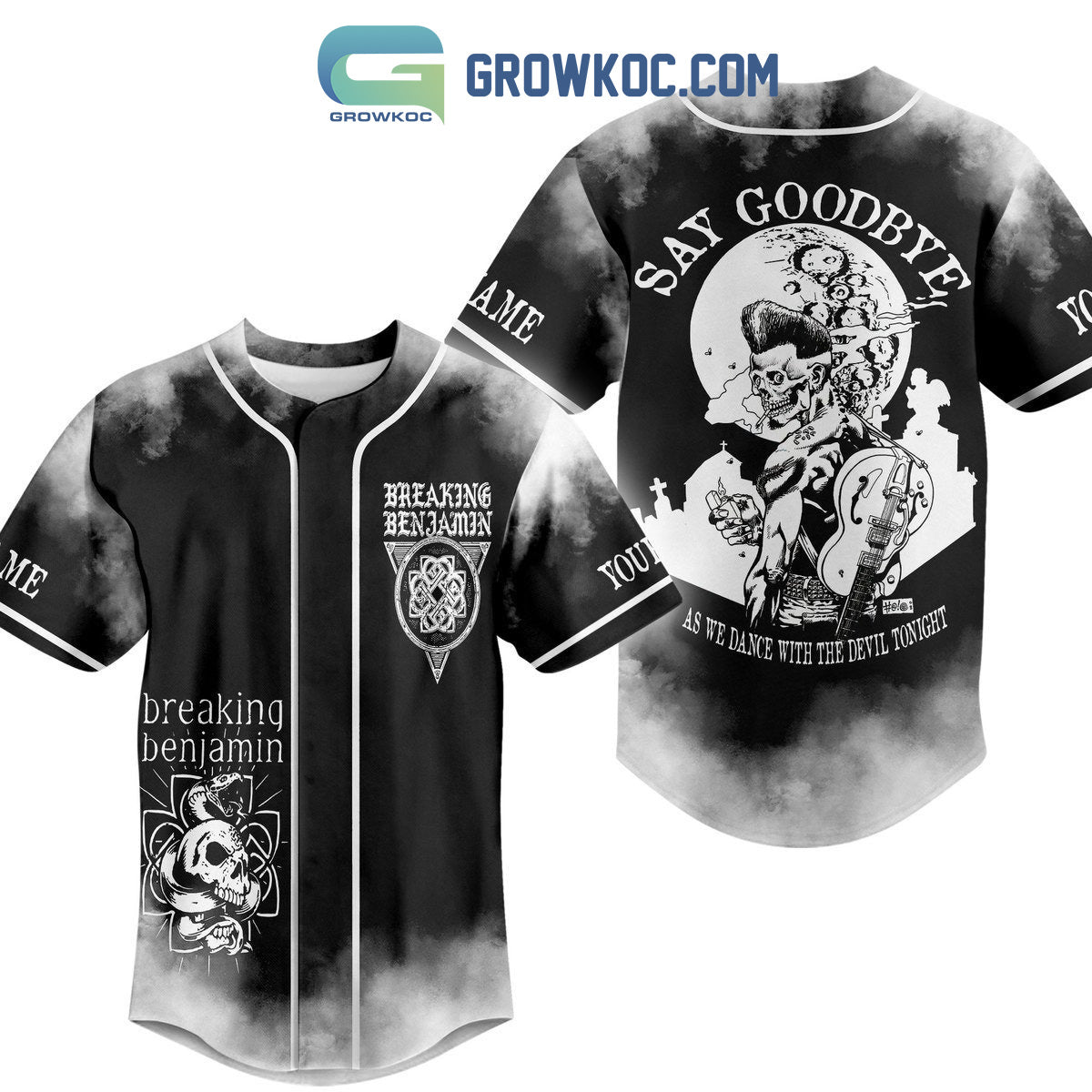 Breaking Benjamin Say Goodbye As We Dance With The Devil Tonight Personalized Baseball Jersey baseball jersey product view 1
