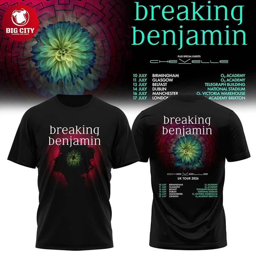 Breaking Benjamin UK Tour 2026 Ready For The Show Two Sided Shirt Unisex T-shirt, Sweatshirt, Hoodie, Long Sleeve Tee - T-Shirt, Sweatshirt, Hoodie